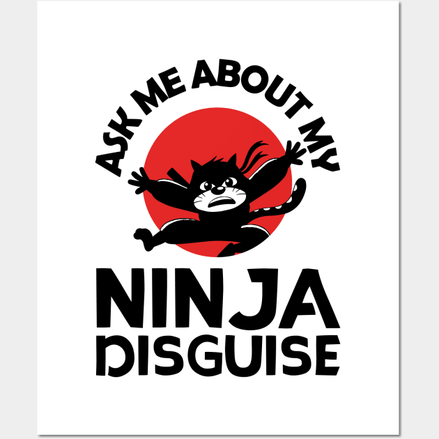 Black cat ninja funny quote Wall Art by teestaan